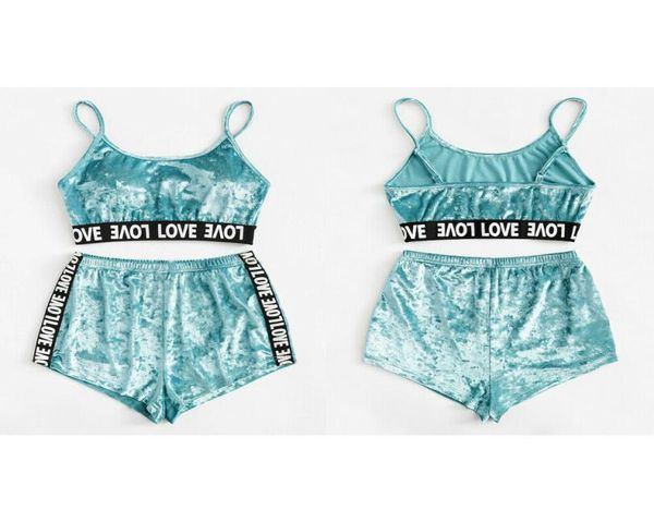 2pcs velvet sleepwear sets womens fashion nightwear two piece suits summer spaghetti strap shorts pajamas girl underwear gga349027319831, Blue;red
2pcs velvet sleepwear sets womens fashion nightwear two piece suits summer spaghetti strap shorts pajamas girl underwear gga349027319831, Blue;red