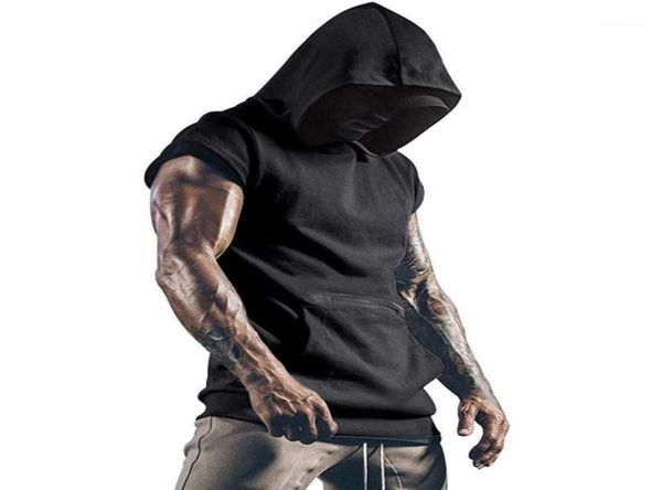 men039s tank summer men hooded solid color short sleeve vest with pocket oneck slim fit male fitness tee7330796, White;black
men039s tank summer men hooded solid color short sleeve vest with pocket oneck slim fit male fitness tee7330796, White;black