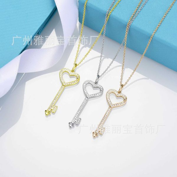 original new high editiffayon steel seal tiffayffay full diamond heart key necklace female white copper plated 18k rose gold personalized de, Black
original new high editiffayon steel seal tiffayffay full diamond heart key necklace female white copper plated 18k rose gold personalized de, Black