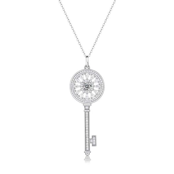 designer new tiffay's same full diamond key pendant s925 sterling silver gold-plated mosonite necklace
designer new tiffay's same full diamond key pendant s925 sterling silver gold-plated mosonite necklace