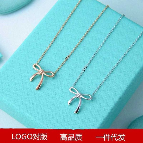 original new 925 sterling silver bow necklace 18k rose gold bowknot skinny pendant clavicle chain christmas gift colorless, Black
original new 925 sterling silver bow necklace 18k rose gold bowknot skinny pendant clavicle chain christmas gift colorless, Black