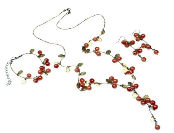 fashion sweet vintage jewelry red acrylic bead cherry string long necklace bracelet earring jewelry set whole 10 sets6629655, Black
fashion sweet vintage jewelry red acrylic bead cherry string long necklace bracelet earring jewelry set whole 10 sets6629655, Black