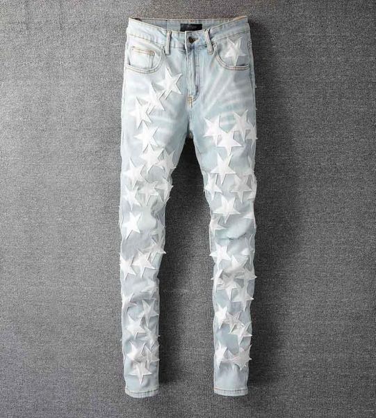 men039s jeans kiovno star patches streetwear ripped stretch denim trousers washed skinny pants2644511, Blue
men039s jeans kiovno star patches streetwear ripped stretch denim trousers washed skinny pants2644511, Blue