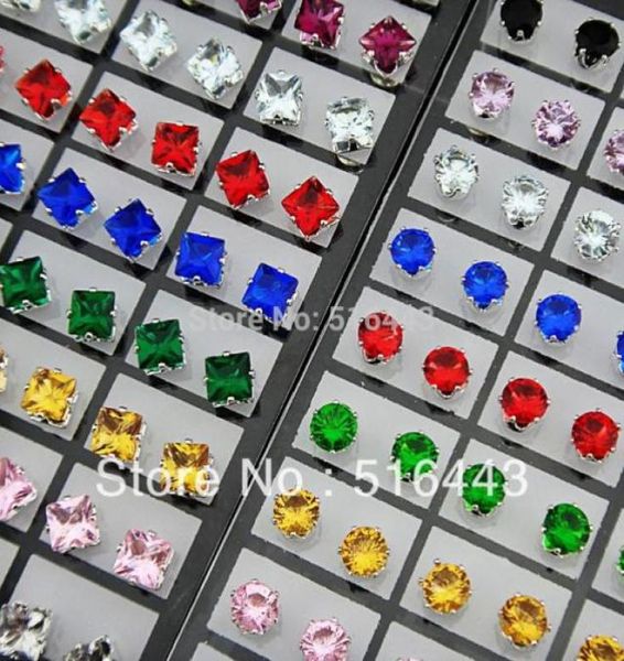 144pcs charms mix color cubic zirconia stainless steel fashion square round stud earrings for womens mens whole jewelry lots1129801292742, Golden;silver
144pcs charms mix color cubic zirconia stainless steel fashion square round stud earrings for womens mens whole jewelry lots1129801292742, Golden;silver