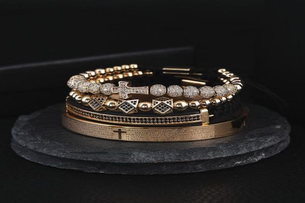 4pcsset men steel carving spanish scripture charm bangle micro zircon cross pulseira bileklik luxury handmade jewelry gift valent8057939, Golden;silver
4pcsset men steel carving spanish scripture charm bangle micro zircon cross pulseira bileklik luxury handmade jewelry gift valent8057939, Golden;silver
