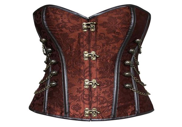 women039s brocade buckle steampunk gothic punk faux leather steel boned corset with chain plus size waist training corsets s6x4729660, Black;white
women039s brocade buckle steampunk gothic punk faux leather steel boned corset with chain plus size waist training corsets s6x4729660, Black;white
