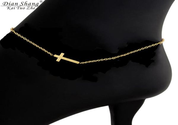 icftzwe fashion anklet stainless steel female foot accessories stylish gold silver lucky cross anklets for women gifts5609467, Red;blue
icftzwe fashion anklet stainless steel female foot accessories stylish gold silver lucky cross anklets for women gifts5609467, Red;blue