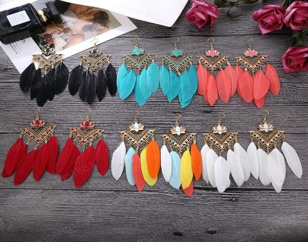 european and american ancient style lotus triangle feather earrings female bohemian ethnic style flower earrings1796718, Silver 
european and american ancient style lotus triangle feather earrings female bohemian ethnic style flower earrings1796718, Silver