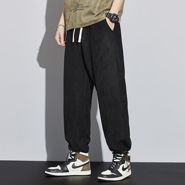 t-shirt men's spring solid color drawstring faux suede casual trousers loose jogging pants high street haruku clothing sportswear, White
t-shirt men's spring solid color drawstring faux suede casual trousers loose jogging pants high street haruku clothing sportswear, White