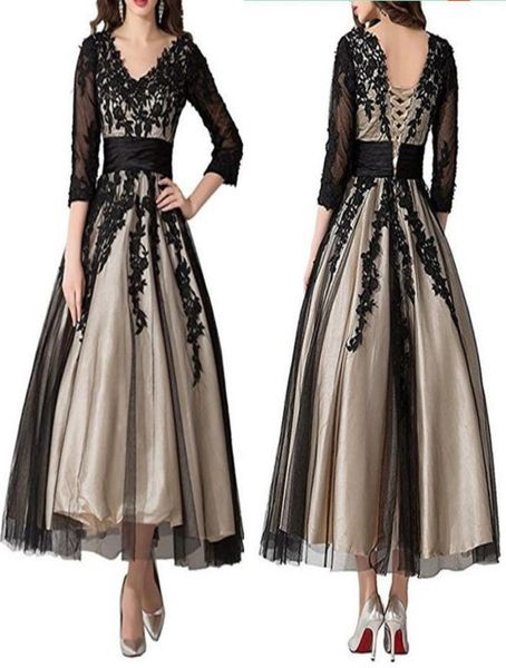 34 long sleeve black lace mother of the bride dress ankle length v neck champagne lining wedding guest dress special occasion2465801, Black;red
34 long sleeve black lace mother of the bride dress ankle length v neck champagne lining wedding guest dress special occasion2465801, Black;red