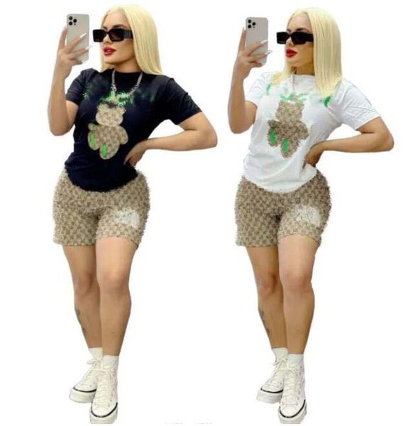 women's tracksuits 2023g summer fashion casual print suit designer short-sleeved shorts two-piece set, White
women's tracksuits 2023g summer fashion casual print suit designer short-sleeved shorts two-piece set, White