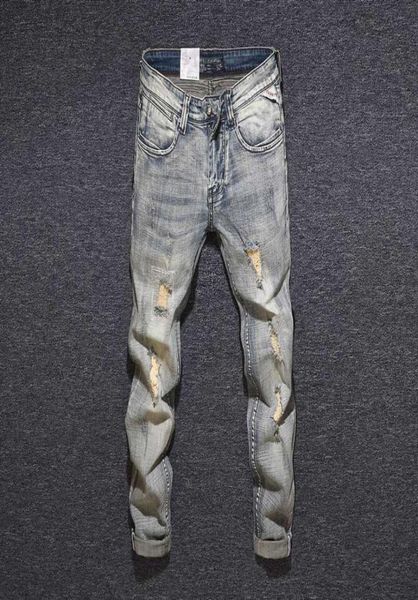 italian style fashion men jeans slim fit retro yellow washed elastic ripped jeans men hip hop pants vintage designer homme2607631, Blue
italian style fashion men jeans slim fit retro yellow washed elastic ripped jeans men hip hop pants vintage designer homme2607631, Blue
