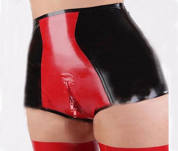 xsxxl women high waist red spliced lingerie latex crotch zipper shorts underwear thongs fetish costume9159118, Black
xsxxl women high waist red spliced lingerie latex crotch zipper shorts underwear thongs fetish costume9159118, Black