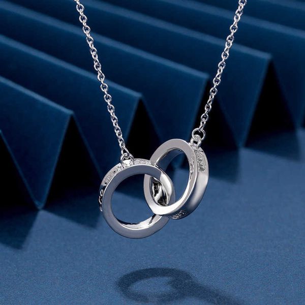 original new tiffayffay double ring necklace 1837 light luxury simple 925 silver fashion charm pendant women's high grade collar chain, Black
original new tiffayffay double ring necklace 1837 light luxury simple 925 silver fashion charm pendant women's high grade collar chain, Black