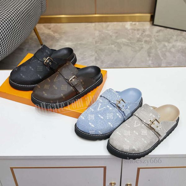 designer slipper cosy flat sandals calfskin mules clogs denim letter printing comfort casual shoes platform easy sandal fashion womens, Black
designer slipper cosy flat sandals calfskin mules clogs denim letter printing comfort casual shoes platform easy sandal fashion womens, Black