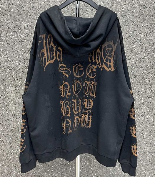 23ss europe men hoodie autumn winter fashion sanskrit distressed vintage print zipper streetwear cotton pocket hooded sweatshirt premium ver, Black;brown
23ss europe men hoodie autumn winter fashion sanskrit distressed vintage print zipper streetwear cotton pocket hooded sweatshirt premium ver, Black;brown