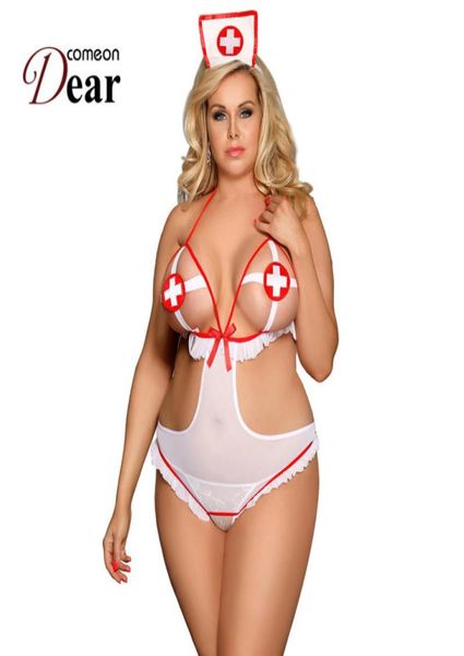 comeondear nurse lingerie costume transparent women white body plus size cosplay uniform open crotch erotic teddy ra80674 l041360948, Red;black
comeondear nurse lingerie costume transparent women white body plus size cosplay uniform open crotch erotic teddy ra80674 l041360948, Red;black
