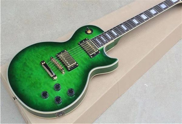quilted maple custom green electric guitar solid mahogany body & neck rosewood fingerboard chrome hardware
quilted maple custom green electric guitar solid mahogany body & neck rosewood fingerboard chrome hardware