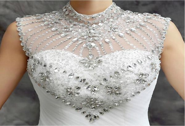 white ball gown high neck applique shinning beadings sleeveless floorlength wedding dress for bride7225217
white ball gown high neck applique shinning beadings sleeveless floorlength wedding dress for bride7225217