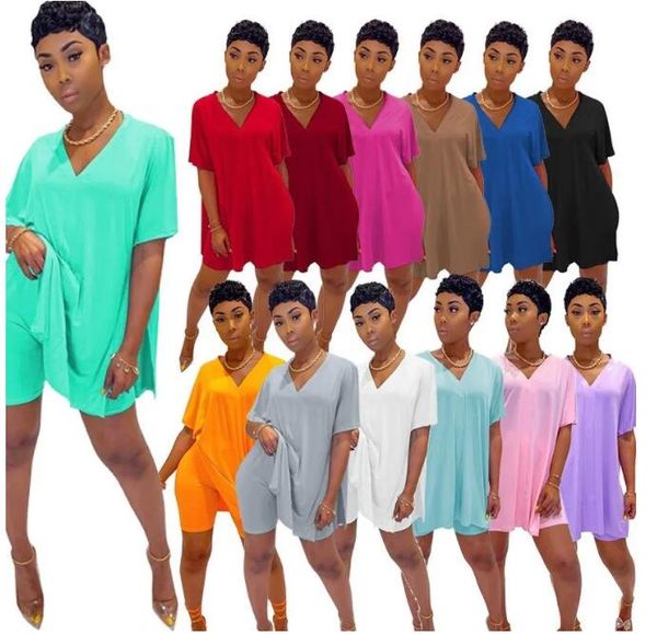 designers plus size women's t-shirt tracksuits two piece set summer short sleeve suit v neck loose casual high stretch shorts outfits, Black;gray
designers plus size women's t-shirt tracksuits two piece set summer short sleeve suit v neck loose casual high stretch shorts outfits, Black;gray