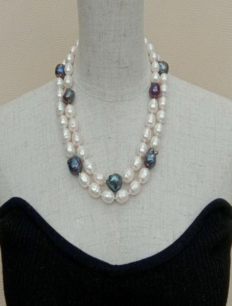hand knotted 2 rows cultured black white keshi pearl rice pearl necklace women jewelry 1819inch7995488, Silver
hand knotted 2 rows cultured black white keshi pearl rice pearl necklace women jewelry 1819inch7995488, Silver