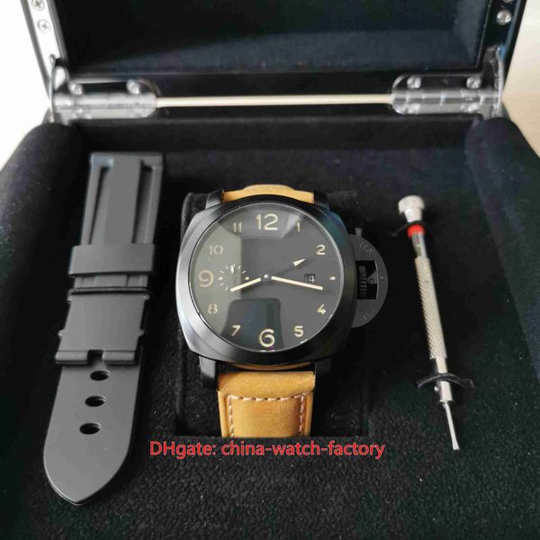 with box papers mens watch 44mm 1950 gtm 441 00441 ceramic bezel leather 3 days power reserve designer watches mechanical automatic men', Slivery;brown
with box papers mens watch 44mm 1950 gtm 441 00441 ceramic bezel leather 3 days power reserve designer watches mechanical automatic men', Slivery;brown