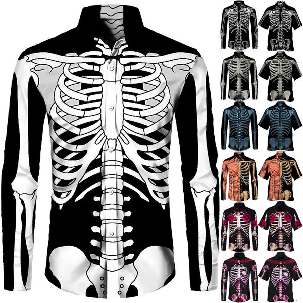 men's casual shirts funny 3d printed skeleton button shirt for men women carnival halloween cosplay short long sleeve streetwear cloth, White;black
men's casual shirts funny 3d printed skeleton button shirt for men women carnival halloween cosplay short long sleeve streetwear cloth, White;black