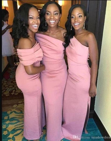african pink one shoulder satin long bridesmaid dresses 2020 ruched side split sweep train wedding guest maid of honor dresses bm15303318, White;pink
african pink one shoulder satin long bridesmaid dresses 2020 ruched side split sweep train wedding guest maid of honor dresses bm15303318, White;pink