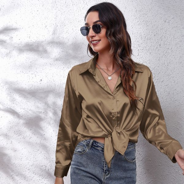 women's blouses shirts autumn fashion button up satin silk shirt youth woman blouses and pretty blouses satin luxury shirt ol female cl, White
women's blouses shirts autumn fashion button up satin silk shirt youth woman blouses and pretty blouses satin luxury shirt ol female cl, White