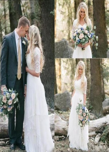 western country bohemian forest wedding dresses lace chiffon modest v neck half sleeves long bridal gowns plus size dress for wedd8464787, White
western country bohemian forest wedding dresses lace chiffon modest v neck half sleeves long bridal gowns plus size dress for wedd8464787, White