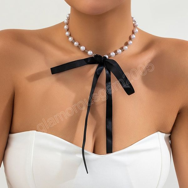 elegant ribbon bowknot back chain necklace women wed bridal goth imitation pearl clavicle choker y2k accessories, Golden;silver
elegant ribbon bowknot back chain necklace women wed bridal goth imitation pearl clavicle choker y2k accessories, Golden;silver