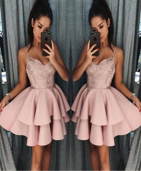 dusty rose short homecoming dresses 2018 fall spaghetti straps a line layers cocktail dress lace sequins mini prom gowns ba4625739, Blue;pink
dusty rose short homecoming dresses 2018 fall spaghetti straps a line layers cocktail dress lace sequins mini prom gowns ba4625739, Blue;pink