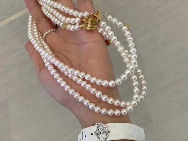 original new jujuezi tiffayffay star absorbent iron chain necklace 5-6mm nearby round slight freshwater pearls with super brightness, Silver
original new jujuezi tiffayffay star absorbent iron chain necklace 5-6mm nearby round slight freshwater pearls with super brightness, Silver