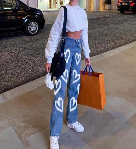 022102 bold shade early 2000s fashion denim jeans heart print high waist women baggy pants autumn skater style streetwear pants 203081423, Blue
022102 bold shade early 2000s fashion denim jeans heart print high waist women baggy pants autumn skater style streetwear pants 203081423, Blue