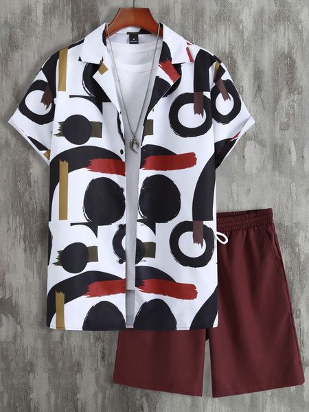 mens tracksuits men random circle and brush print shirt drawstring waist shorts without tee 230715, Gray
mens tracksuits men random circle and brush print shirt drawstring waist shorts without tee 230715, Gray