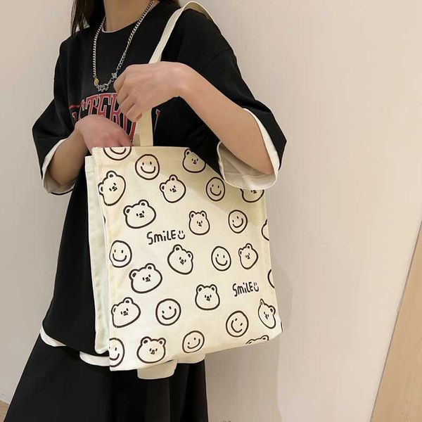 new one shoulder canvas bag for female students' classroom tutorial handbag bear print art tote bag
new one shoulder canvas bag for female students' classroom tutorial handbag bear print art tote bag