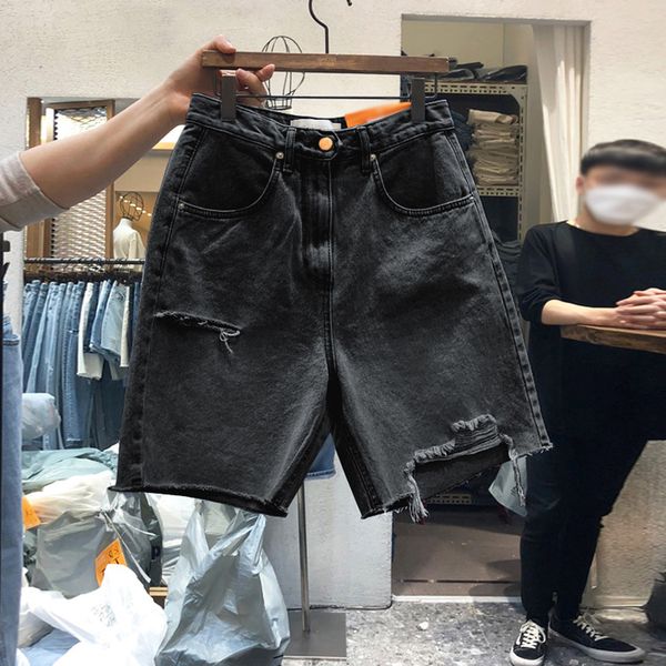 women's shorts m4xl hole short denim pants high waist summer wide leg zipper fly casual female jeans 230715, White;black
women's shorts m4xl hole short denim pants high waist summer wide leg zipper fly casual female jeans 230715, White;black