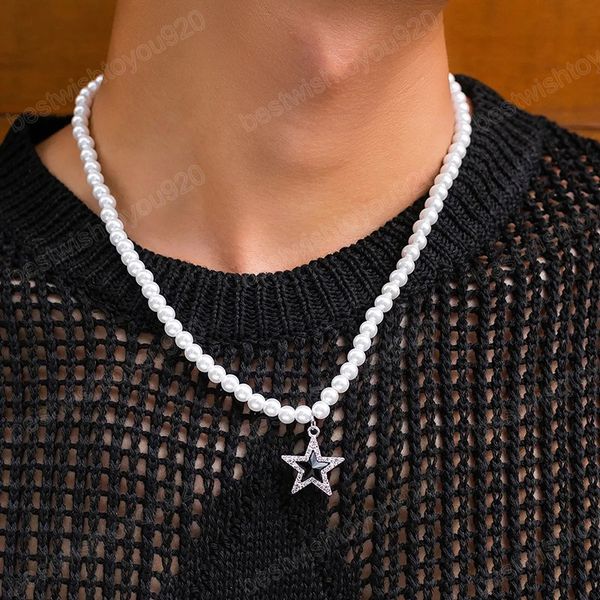 imitation pearl beaded chains with stars pendant necklace for men trendy beads choker necklaces fashion jewelry accessories, Silver
imitation pearl beaded chains with stars pendant necklace for men trendy beads choker necklaces fashion jewelry accessories, Silver