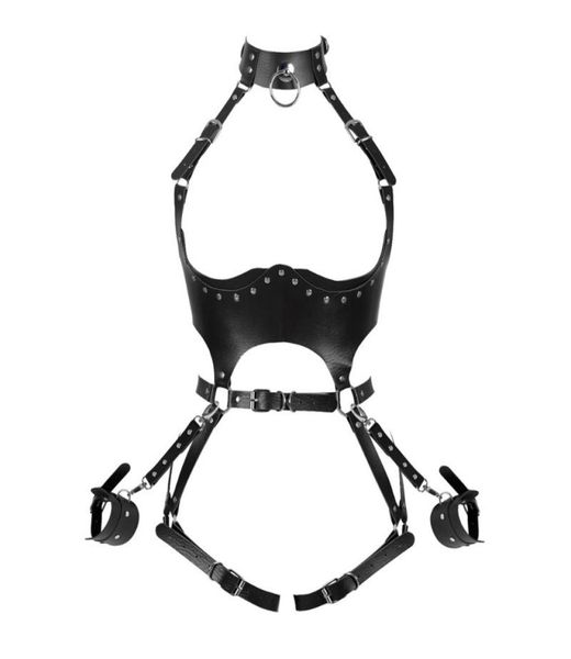 bustiers corsets women adjust leather handcuffs bodysuit bondage body harness belt pole dance lingerie punk leg garter holl2526687, Black;white
bustiers corsets women adjust leather handcuffs bodysuit bondage body harness belt pole dance lingerie punk leg garter holl2526687, Black;white
