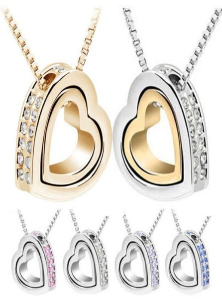qcooljly gold color heart in heart shaped austrian crystal pendant necklace fashion jewelry for women party gift9042866, Silver
qcooljly gold color heart in heart shaped austrian crystal pendant necklace fashion jewelry for women party gift9042866, Silver