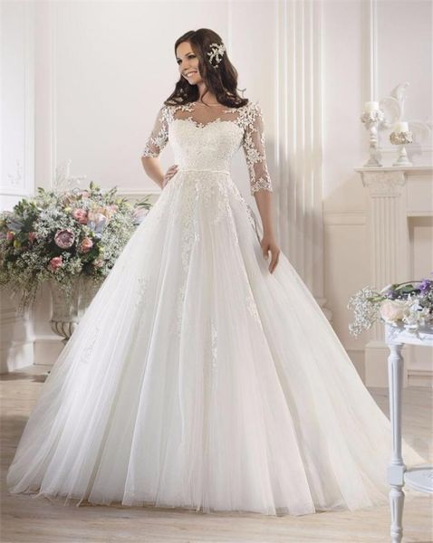 new arrival 2019 half sleeves ball gown wedding dress robe de mariage applications lace bridal gowns illusion back5553632, White
new arrival 2019 half sleeves ball gown wedding dress robe de mariage applications lace bridal gowns illusion back5553632, White