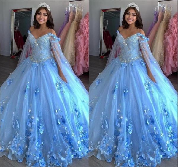 light blue new sweet 16 dresses ball gowns hand made flowers beaded applique vestidos de quinceanera dress with wraps prom pageant6517198, Blue;red
light blue new sweet 16 dresses ball gowns hand made flowers beaded applique vestidos de quinceanera dress with wraps prom pageant6517198, Blue;red