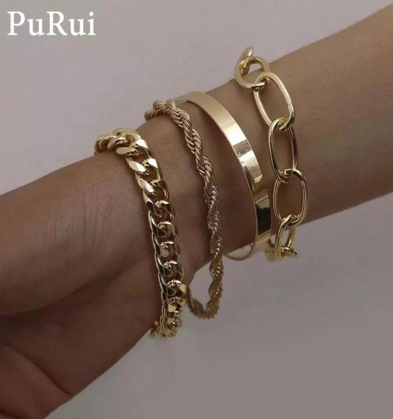 4pcs punk curb cuban charm chain set for women miami boho thick gold color bracelets bangles fashion jewelry6678080, Golden;silver
4pcs punk curb cuban charm chain set for women miami boho thick gold color bracelets bangles fashion jewelry6678080, Golden;silver