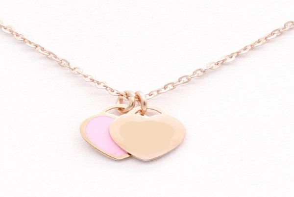 necklace designers woman stainless steel two hearts pink green pendant jewelry on the neck valentine day christmas gifts for girlf6712084, Silver 
necklace designers woman stainless steel two hearts pink green pendant jewelry on the neck valentine day christmas gifts for girlf6712084, Silver