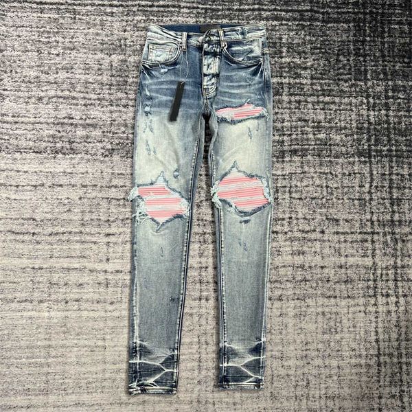 purple jeans 2023 luxury designers distressed france fashion pierre straight men's biker hole stretch denim pink leather docor casual j, Blue
purple jeans 2023 luxury designers distressed france fashion pierre straight men's biker hole stretch denim pink leather docor casual j, Blue