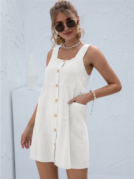 basic casual dresses summer sleeveless short tank dres square collar pockets button vintage mini ladies solid sweet sling 230715, Black;gray
basic casual dresses summer sleeveless short tank dres square collar pockets button vintage mini ladies solid sweet sling 230715, Black;gray