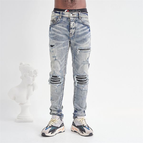 ripped jeans mens miri jeans designer jeans fashion cool slim fit motorcycle style pants denim pant distressed ripped biker embroidery patch, Blue
ripped jeans mens miri jeans designer jeans fashion cool slim fit motorcycle style pants denim pant distressed ripped biker embroidery patch, Blue