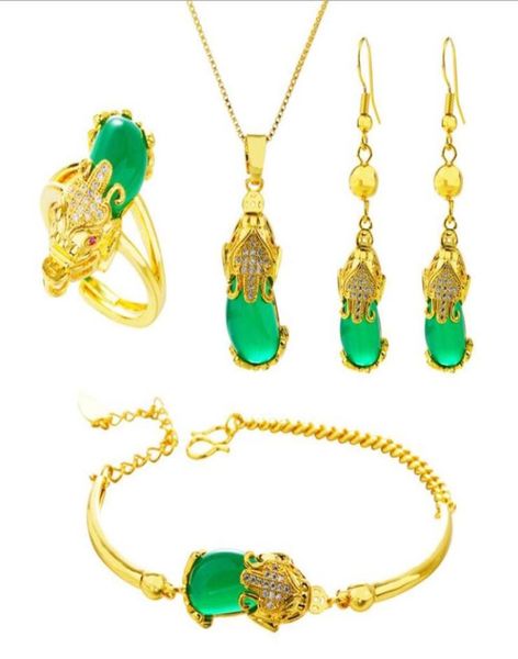 plated gold luck pixiu jewelry set vietnam sand gold four pieces of animal pendant fengshui women jewelry6123004, Black
plated gold luck pixiu jewelry set vietnam sand gold four pieces of animal pendant fengshui women jewelry6123004, Black