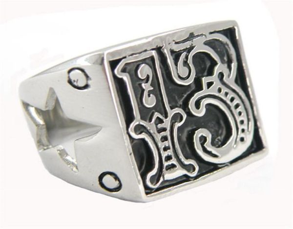 fanssteel stainless steel vintage mens or wemens jewelry signet lucky evil 13 cutout star biker ring number ring 10w33179m9261679, Silver
fanssteel stainless steel vintage mens or wemens jewelry signet lucky evil 13 cutout star biker ring number ring 10w33179m9261679, Silver