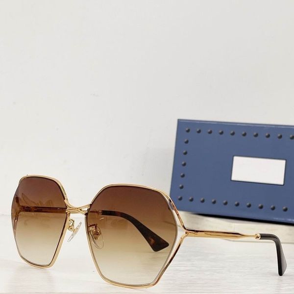 2023 sunglasses gold thin metal semi-rimless brown gradient color polygon glasses available with box, White;black
2023 sunglasses gold thin metal semi-rimless brown gradient color polygon glasses available with box, White;black